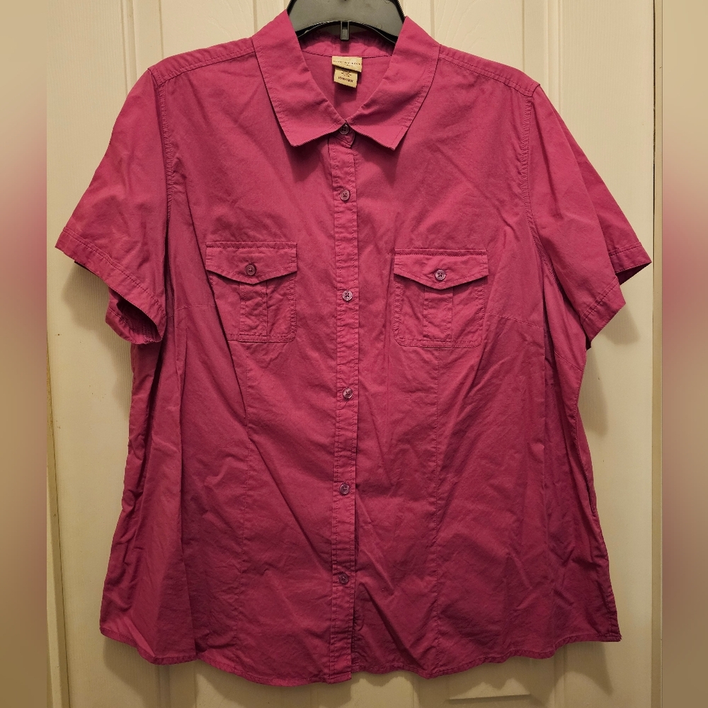 Covington Pink Short Sleeve Shirt - 16W/18W